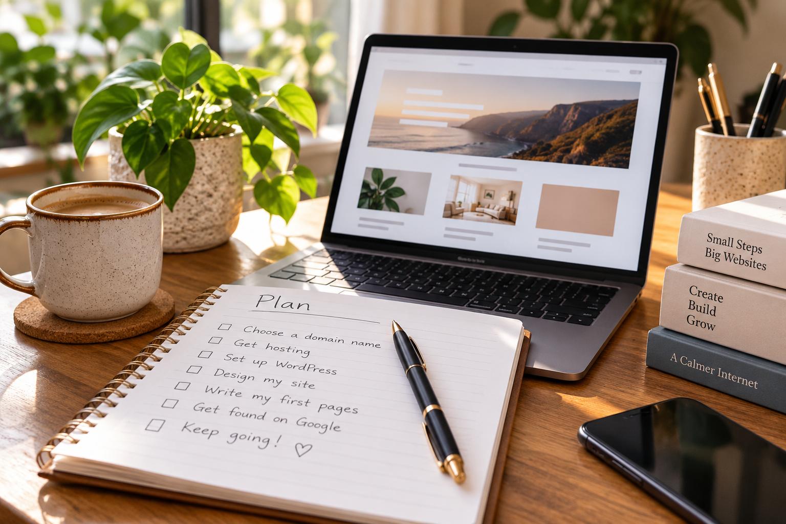 Simple website planning workspace